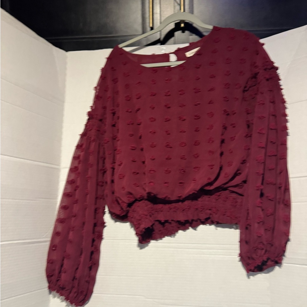 Eesome Maroon Textured Blouse